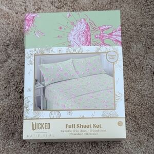 Wicked by Katie Kime Green and Pink Sheet Set